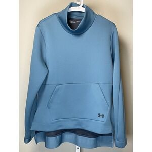 Under Armour Move Mock Neck Women's Loose Fit Sweatshirt Turquoise‎ Blue XL
